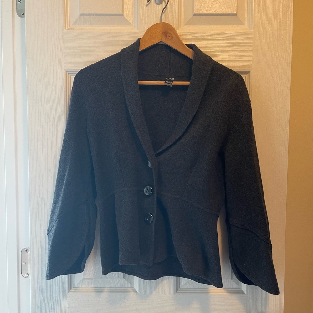 Alfani Charcoal Gray Knit Jacket Blazer